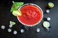 Strawberry Margarita or Daiquiri ÃÂ¡ocktail Royalty Free Stock Photo